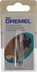 Dremel - 5/16" Cut Diam, 1/8" Shank Diam, Teardrop Head Single Cut Burr - High Speed Steel, Point End - Americas Industrial Supply