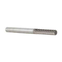 Dremel - 1/8" Cut Diam, 1/8" Shank Diam, Cylinder Head Double Cut Burr - Carbide, Flat End, 9/32" LOC - Americas Industrial Supply