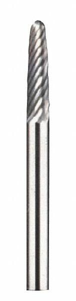 Dremel - 1/8" Cut Diam, 1/8" Shank Diam, Tree with Radius Head Double Cut Burr - Carbide, Radius End, 35/64" LOC - Americas Industrial Supply