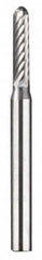 Dremel - 3/32" Cut Diam, 1/8" Shank Diam, Cylinder with Radius Head Single Cut Burr - Carbide, Radius End, 3/32" LOC - Americas Industrial Supply