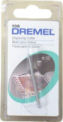 Dremel - 1/16" Cut Diam, 1/8" Shank Diam, Ball Head Single Cut Burr - Radius End - Americas Industrial Supply