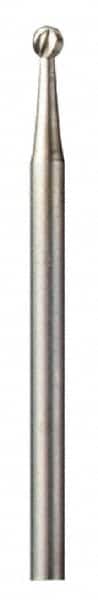 Dremel - 3/32" Cut Diam, 1/8" Shank Diam, Ball Head Single Cut Burr - Radius End - Americas Industrial Supply