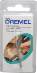 Dremel - 1/16" Cut Diam, 1/8" Shank Diam, Inverted Cone Head Single Cut Burr - Flat End - Americas Industrial Supply