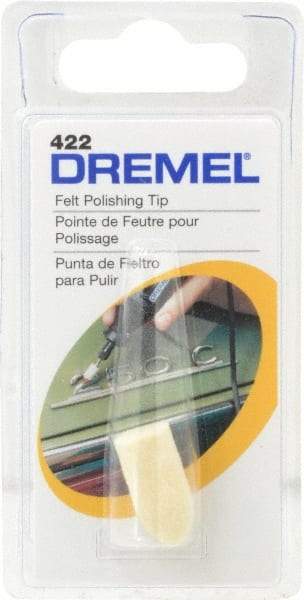 Dremel - 3/8" Diam Cone Shaped Goblet Buff - Cotton Muslin Polishing Tip - Americas Industrial Supply