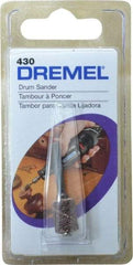 Dremel - 1/2" Wide x 1/4" Diam, Spiral Band Drum - 1/8" Shank Diam, 15,000 RPM - Americas Industrial Supply