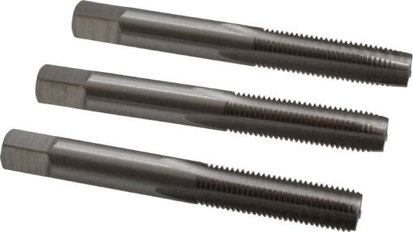 Interstate - M8x1.00 Metric Fine, 4 Flute, Bottoming, Plug & Taper, Bright Finish, High Speed Steel Tap Set - Right Hand Cut, 2-23/32" OAL, 1-1/8" Thread Length - Americas Industrial Supply