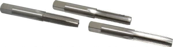 Interstate - M9x1.25 Metric Coarse, 4 Flute, Bottoming, Plug & Taper, Bright Finish, High Speed Steel Tap Set - Right Hand Cut, 2-15/16" OAL, 1-1/4" Thread Length - Americas Industrial Supply