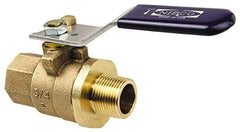 NIBCO - 2" Pipe, Full Port, Bronze Standard Ball Valve - 2 Piece, Inline - One Way Flow, MNPT x FNPT Ends, Lever Handle, 600 WOG, 200 WSP - Americas Industrial Supply