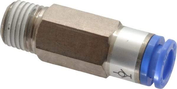 SMC PNEUMATICS - 8mm OD, R(PT) 1/4 Thread, Brass/Polybutylene Push-to-Connect Male Connector - 145 Max psi - Americas Industrial Supply