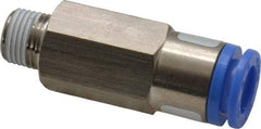 SMC PNEUMATICS - 8mm OD, R(PT) 1/8 Thread, Brass/Polybutylene Push-to-Connect Male Connector - 145 Max psi - Americas Industrial Supply
