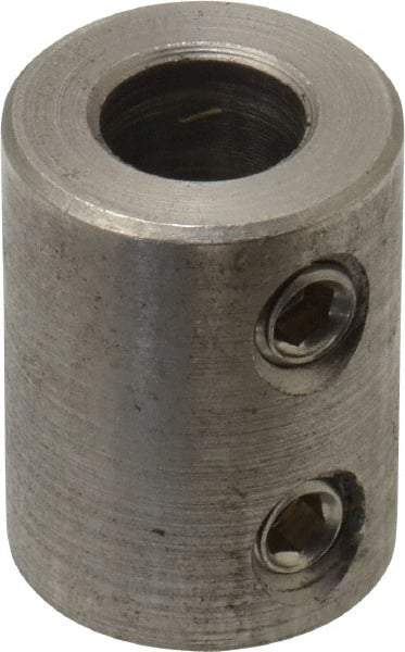 Climax Metal Products - 3/8" Inside x 3/4" Outside Diam, Stainless Steel Set Screw Rigid Coupling - 1" Long - Americas Industrial Supply