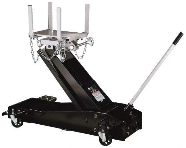 Omega Lift Equipment - 3,000 Lb Capacity Transmission Jack - 7-7/8 to 37-1/4" High, 26" Chassis Width x 46-3/4" Chassis Length - Americas Industrial Supply