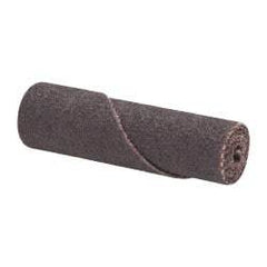 Merit Abrasives - 1/2" Max Roll Diam x 2" OAL, 80 Grit Aluminum Oxide Straight Cartridge Roll - 1/8" Pilot Hole Diam, Medium Grade - Americas Industrial Supply