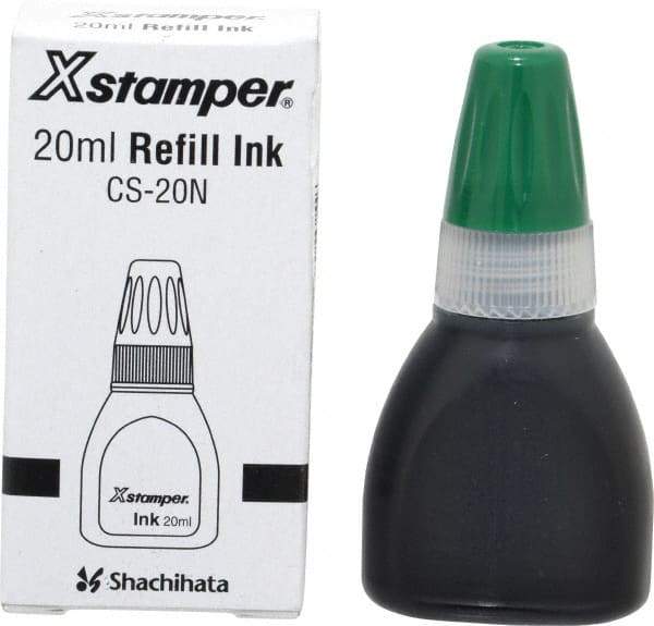 Value Collection - Rubber Stamp Accessories Type: Refill Ink Color: Green - Americas Industrial Supply