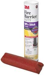 3M - 1/4" x 11" Stick Red Elastomer Fire Barrier Putty - 437°F Max Operating Temp, Series MP+ - Americas Industrial Supply