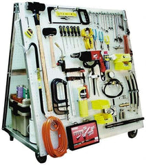 Triton - 48-1/2 Inches Wide x 51-1/2 Inches High x 29-3/4 Inches Deep A-Frame Double Sided Pegboard Tool Cart - 650 Lbs. Load Limit, 32 Square Ft. Surface Area - Americas Industrial Supply