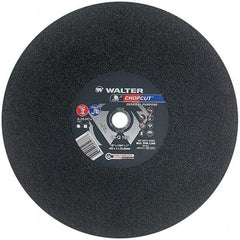 WALTER Surface Technologies - 16" 30 Grit Aluminum Oxide Cutoff Wheel - 7/64" Thick, 1" Arbor, 3,800 Max RPM, Use with Electric & Gas Powered Saws - Americas Industrial Supply