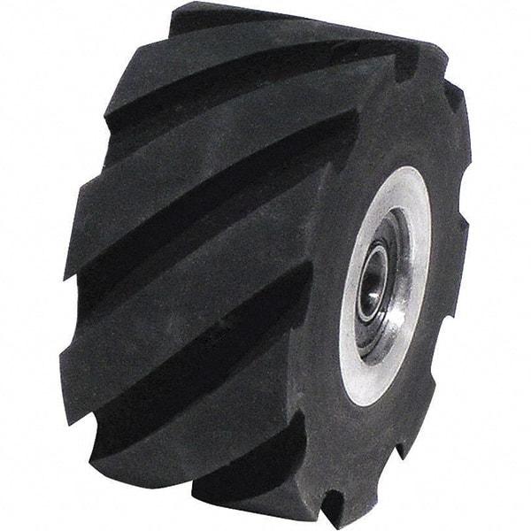 Dynabrade - 2" Diam x 1" Wide Contact Wheel Assembly - 5/8" Arbor Hole, Standard, 70 Duro Rubber Face - Americas Industrial Supply