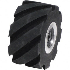 Dynabrade - 2" Diam x 1" Wide Contact Wheel Assembly - 5/8" Arbor Hole, Standard, 70 Duro Rubber Face - Americas Industrial Supply