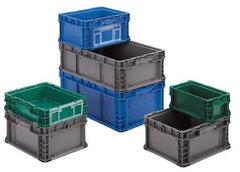 Orbis - 40 Lb Load Capacity Gray Polyethylene Tote Container - Stacking, 12" Long x 15" Wide x 5" High - Americas Industrial Supply