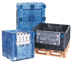 Orbis - 32" Long x 30" Wide x 25" High Polyethylene Collapsible Bulk Container with 2 Gates - 2,000 Lb. Load Capacity - Americas Industrial Supply
