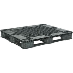 Orbis - 47.8" Long x 39.9" & Wide x 5.8" High Polyethylene Stackable Pallet - 30,000 Lb Static Capacity, 3,500 Lb Dynamic Capacity, Black - Americas Industrial Supply