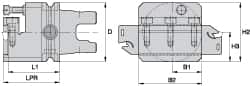 Kennametal - Tool Block Style KM63UT, 26mm Blade Height, 99.75mm OAL, 63mm OAH, Indexable Cutoff Blade Tool Block - 26mm Shank Height, Reversible, Series A2 Cut-Off - Americas Industrial Supply
