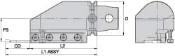 Kennametal - Tool Block Style KM63UT, 32mm Blade Height, 174.5mm OAL, 76.5mm OAH, Indexable Cutoff Blade Tool Block - 32mm Shank Height, Reversible, Series A2 Cut-Off - Americas Industrial Supply