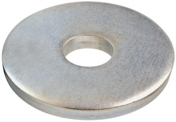 Gibraltar - 1" Screw, Steel Fender Flat Washer - 1-1/16" ID x 3-1/2" OD, 3/8" Thick, Zinc-Plated Finish - Americas Industrial Supply