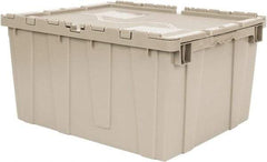 Quantum Storage - 2.44 Cu Ft, 80 Lb Load Capacity Gray Polyethylene Attached-Lid Container - Stacking, Nesting, 23.9" Long x 19.4" Wide x 12-1/2" High, Lid Included - Americas Industrial Supply