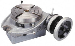 Phase II - 6" Table Diam, Horizontal Rotary Machining Table - 2MT Center Taper, 0.39" T-Slot Width - Americas Industrial Supply