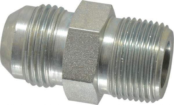 Parker - 3/4" Tube OD, 37° Steel Flared Tube Male Connector - 3/4 NPTF, Flare x MNPTF Ends - Americas Industrial Supply