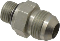 Parker - 1/2" Tube OD, 37° Steel Flared Tube Straight Thread Connector - 9/16 UNF, Flare x SAE-ORB Ends - Americas Industrial Supply
