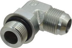 Parker - 3/4" Tube OD, 37° Steel Flared Tube Straight Thread Elbow - 1-1/16 UNF, Flare x SAE-ORB Ends - Americas Industrial Supply