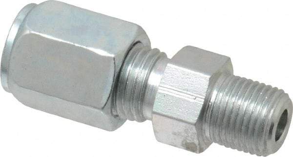 Parker - Metal Flareless Bite Tube Male Connector - 1/8 NPTF - Americas Industrial Supply