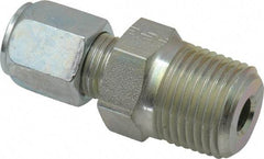 Parker - Metal Flareless Bite Tube Male Connector - 1/2 NPTF - Americas Industrial Supply