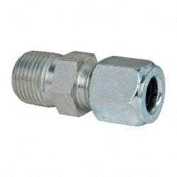 Parker - Metal Flareless Bite Tube Male Connector - 1/2 NPTF - Americas Industrial Supply