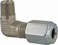 Parker - Metal Flareless Bite Tube Male Elbow - 1/8 NPTF - Americas Industrial Supply