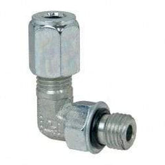Parker - Metal Flareless Bite Tube Straight Thread Elbow - 7/16-20" Thread - Americas Industrial Supply