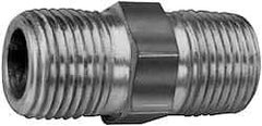 Parker - 1-1/4 x 1 Male Thread, Zinc Plated Steel Industrial Pipe Hex Nipple - MNPTF, 3,000 psi - Americas Industrial Supply