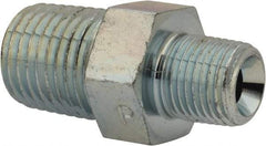 Parker - 1/8 Male Thread, Zinc Plated Steel Industrial Pipe Hex Nipple - MNPTF, 6,000 psi - Americas Industrial Supply