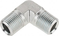 Parker - 1/2 Male Thread, Zinc Plated Steel Industrial Pipe 90° Male Elbow - MNPTF, 6,000 psi - Americas Industrial Supply