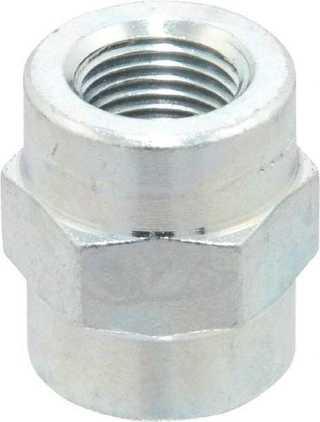 Parker - 1/8 Female Thread, Zinc Plated Steel Industrial Pipe Coupling - FNPTF, 6,000 psi - Americas Industrial Supply