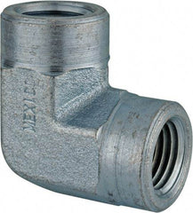 Parker - 3/8 Female Thread, Zinc Plated Steel Industrial Pipe 90° Female Elbow - FNPTF, 4,500 psi - Americas Industrial Supply