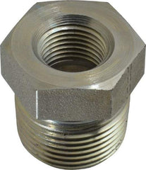 Parker - 3/4 Male Thread x 3/8 Female Thread, Zinc Plated Steel Industrial Pipe Hex Bushing - MNPTF x FNPTF, 5,500 psi - Americas Industrial Supply