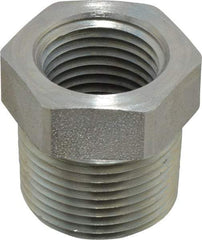 Parker - 3/4 Male Thread x 1/2 Female Thread, Zinc Plated Steel Industrial Pipe Hex Bushing - MNPTF x FNPTF, 5,000 psi - Americas Industrial Supply