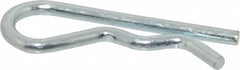 Made in USA - 1/2 to 3/4" Shaft Diam, 1-15/16" Long, 1/8" Wire Diam, Hair Pin Cotter - MB Grade 2 Spring Steel, Zinc-Plated Finish - Americas Industrial Supply