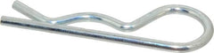 Made in USA - 7/8 to 1-1/4" Shaft Diam, 3-3/4" Long, 0.177" Wire Diam, Hair Pin Cotter - MB Grade 2 Spring Steel, Zinc-Plated Finish - Americas Industrial Supply