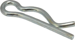 Made in USA - 5/16 to 3/8" Shaft Diam, 1-3/32" Long, 0.072" Wire Diam, Hair Pin Cotter - MB Grade 2 Spring Steel, Zinc-Plated Finish - Americas Industrial Supply