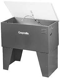 Graymills - Free Standing Solvent-Based Parts Washer - 40 Gal Max Operating Capacity, Steel Tank, 38" (Lid Close)/60" (Lid Open) High x 42" Long x 22" Wide, 115 Input Volts - Americas Industrial Supply